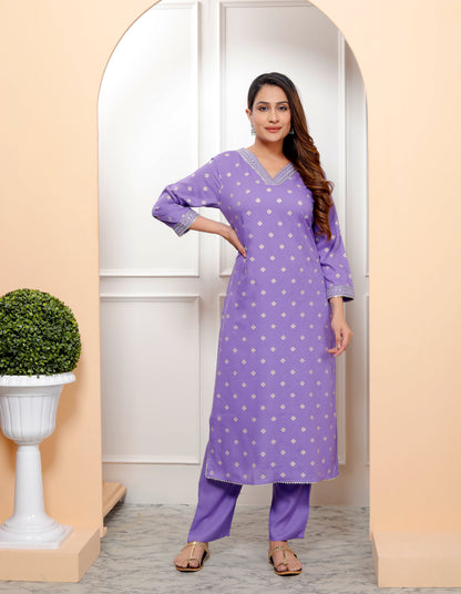 Embroidered V Neck Women Straight Rayon Kurta