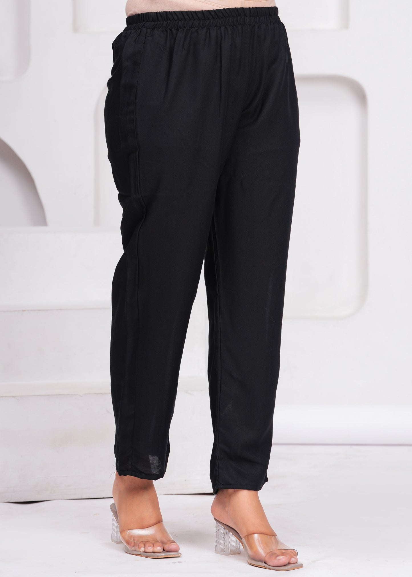 Black Embroidered V Neck Straight Rayon Kurta Set